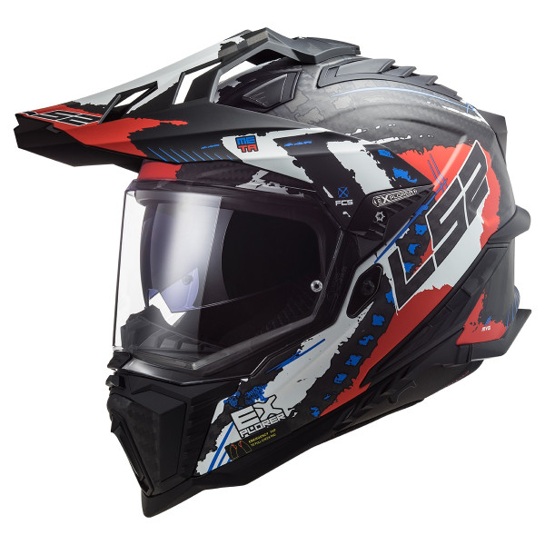 LS2 LS2 MX701 CARBON EXPLORER EXTEND MATT RED HELMET